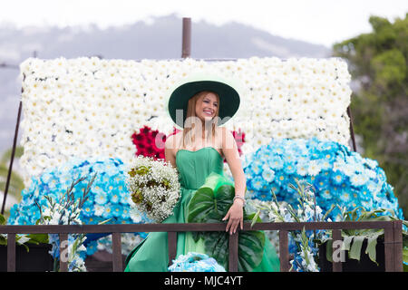 Parade der Madeira Blumenfest oder 'Festa da Flor" in Funchal, Madeira, Portugal, April 2018. Stockfoto