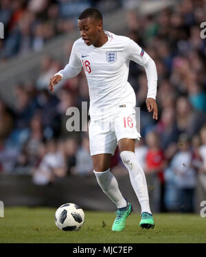 Der Engländer Rayhaan Tulloch während der UEFA-U17-Europameisterschaft, Gruppe-A-Spiel im Proact Stadium, Chesterfield. DRÜCKEN SIE VERBANDSFOTO. Bilddatum: Freitag, 4. Mai 2018. Siehe PA Story Soccer England U17. Das Foto sollte lauten: Nick Potts/PA Wire. EINSCHRÄNKUNGEN: Nur für redaktionelle Zwecke. Keine kommerzielle Nutzung. Stockfoto