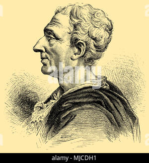 Charles de Secondat, Baron de La Brède et de Montesquieu (GEB.18. Januar 1689, starb am 10. Februar 1755), Stockfoto