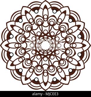 Laserschneiden Mandala. Orientalische Braun floralen Muster. Stock Vektor