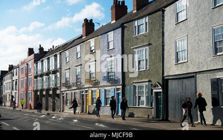 Streb Street in Oxford verläuft entlang neben Magdalena und der neuen Hochschule. Diese vernacular Gebäude sind Student Grabungen für die neue Hochschule. Stockfoto