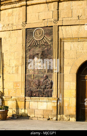 Ein Wandbild von Muhammad Ali Pascha in der Großen Moschee von Muhammad Ali Pascha, oder Alabaster Moschee, oder Muhammad Ali Moschee Kairo, Ägypten, Afrika Stockfoto