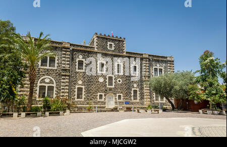 Franziskanerkloster in Kapernaum an der Küste des Meeres von Galilea, wo Jesus lebte und lehrte. Israel Stockfoto