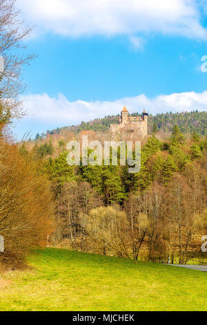 Die Burg Berwartstein in der Pfälzer Wald Stockfoto