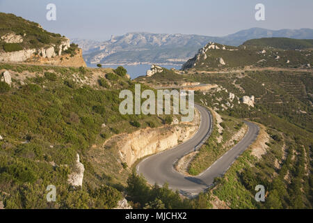 Route de Crétes von Cassis in La Ciotat, Provence, Provence-Alpes-Cote d'Azur, Frankreich, Stockfoto