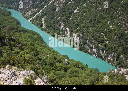 Verdon Schlucht im Naturschutzgebiet Verdon, Aiguines, Provence, Provence-Alpes-Cote d'Azur, Frankreich, Stockfoto