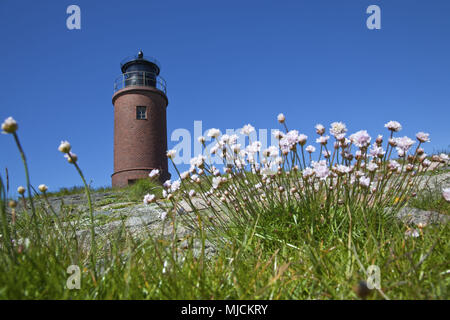 Leuchtturm "Nordmarsch" auf der Hallig Langeneß, Nordseeküste, Schleswig-Holstein, Wattenmeer, Nordfriesland, die Nordfriesen, Schleswig-Holstein, Deutschland, Stockfoto