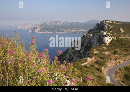 Route de Crétes von Cassis in La Ciotat, Provence, Provence-Alpes-Cote d'Azur, Frankreich, Stockfoto