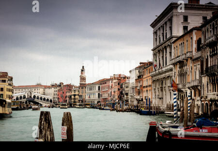Italien, Venedig, Canale Grande, Rialto-Brücke Stockfoto