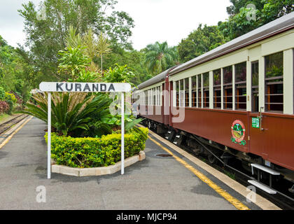 Kuranda Bahnsteig. Queensland, Australien Stockfoto