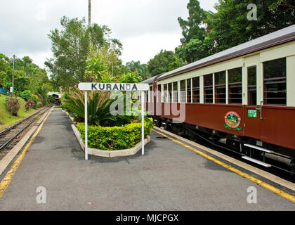 Kuranda Bahnsteig. Queensland, Australien Stockfoto