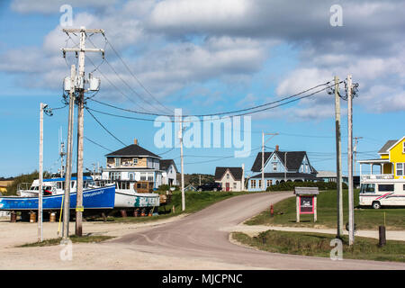 Fischerboote auf dem Magdalena Insel 'Havre-aux-Maisons" in Kanada Stockfoto