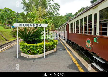 Kuranda Bahnsteig. Queensland, Australien Stockfoto