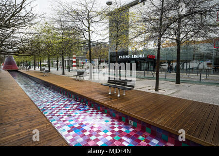 Die Brunnen in Alameda dos Oceanos in Lissabon, Portugal Stockfoto