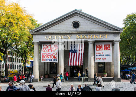 Markthal/Halle "Quincy Market" von Boston in den USA Stockfoto