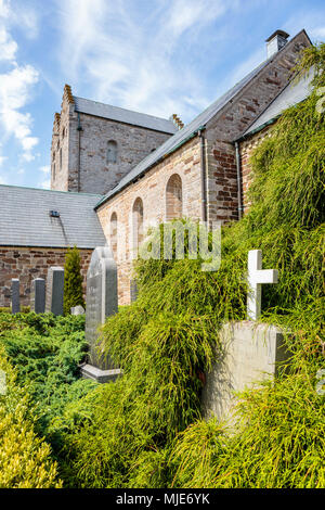 Die Aa Kirke in Aakirkeby (12. Jahrhundert), Europa, Dänemark, Bornholm, Stockfoto