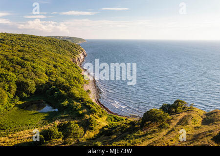 Blick von der Burgruine Hammershus nach Süden Richtung Vang, Europa, Dänemark, Bornholm, Stockfoto