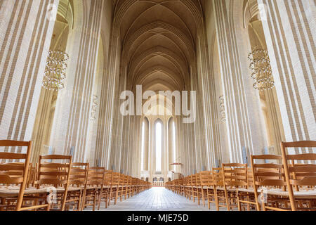 Das Langhaus der Kirche Grundtvig, Europa, Dänemark, Kopenhagen, Stockfoto