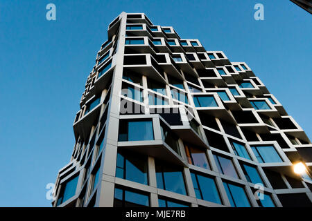 Moderne Architektur München, Wohnturm, Freunde, Friedenheimer Brücke (Bridge) Stockfoto