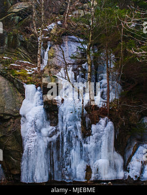 Gefrorene Wasserfälle an der Oker im Nationalpark Harz in Norddeutschland Stockfoto