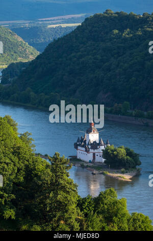 Burg Pfalzgrafenstein Castle in Kaub bin Rhein, Rheinland-Pfalz, Deutschland, Europa Stockfoto