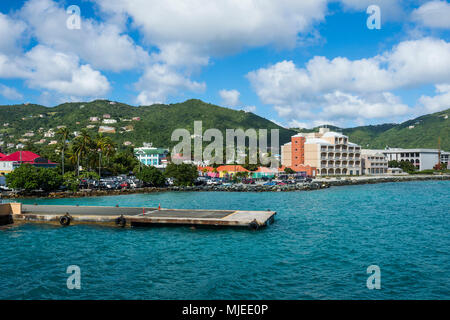 Blicken Sie über Roadtown, Tortola, Britische Jungferninseln Stockfoto