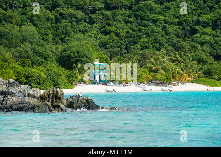 Berühmte White Bay, Jost Van Dyke, Britische Jungferninseln Stockfoto