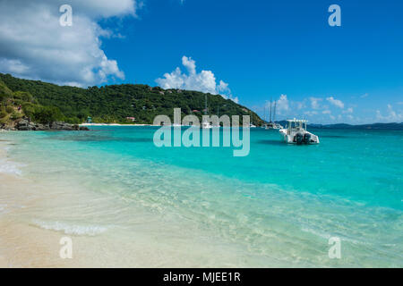 Berühmte White Bay, Jost Van Dyke, Britische Jungferninseln Stockfoto