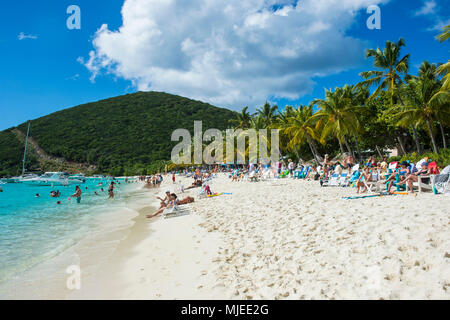 Berühmte White Bay, Jost Van Dyke, Britische Jungferninseln Stockfoto