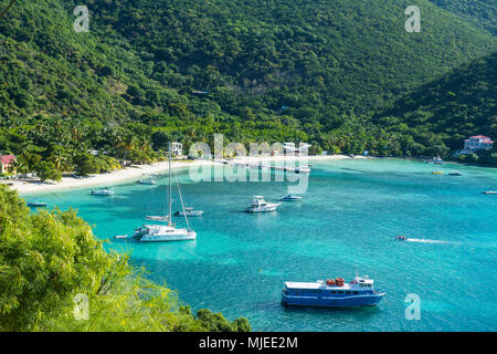 Boat Harbour in Jost Van Dyke, Britische Jungferninseln Stockfoto