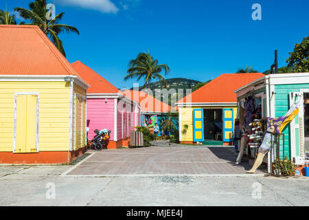 Bunte Souvenirläden Roadtown, Tortola, Britische Jungferninseln Stockfoto