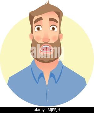 Angesichts der Mann mit Bart Stock Vektor