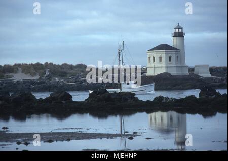 Ansicht der Coquille Fluss Leuchtturm in Bandon Oregon Stockfoto