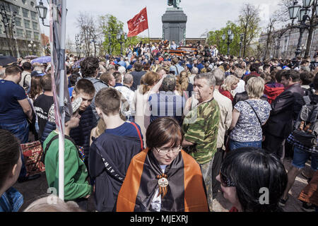 Moskau, Moskau, Russland. 5 Mai, 2018. Demonstration von Putin Unterstützer in Puschkin-platz in Moskau. Credit: Celestino Arce/ZUMA Draht/Alamy leben Nachrichten Stockfoto