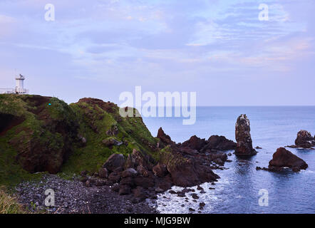 Panoramablick auf Seopjikoji auf Jeju Island Stockfoto