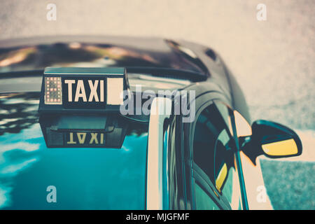 Freie taxi Detail, Barcelona, Spanien. Horizontale Schuß Stockfoto