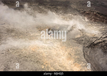 Vereinigte Staaten Hawaii Big Island : Luftaufnahme des Pu'U O'o Kraterstauses des Kilauea Vulkans Hawaii Volcanoes National Park, Hawaii. Stockfoto