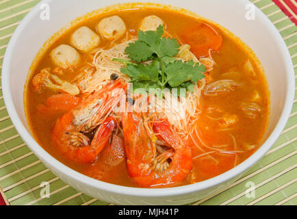 Garnelen Nudeln - Malaysian food spicy Nudeln Stockfoto