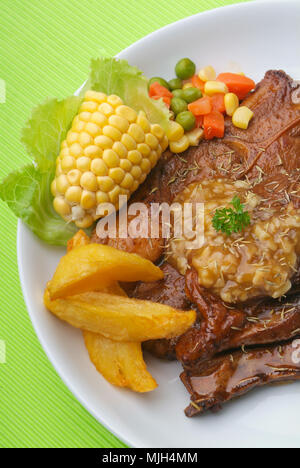 Lampe auf einem Hintergrund hacken Stockfoto