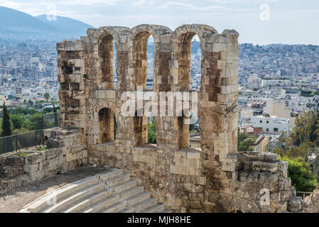 Odeon des Herodes Atticus, Teil der antiken Stadt Akropolis in Athen, Griechenland Stockfoto