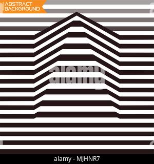 Eine schwarze und weiße geometrische Verzerrungen optische Illusion Stock Vektor