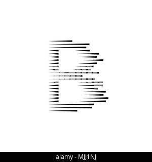 Abstrakte Buchstaben B-Logo, schnelle Geschwindigkeit, bewegt. Vektor Stock Vektor