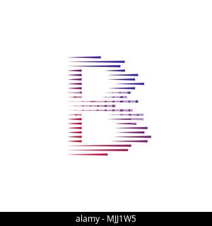 Abstrakte Buchstaben B-Logo, schnelle Geschwindigkeit, bewegt. Vektor Stock Vektor