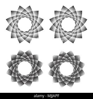 Abstrakte Punkt heilige Geometrie phyllotaxis. Isolierte Rasterungs-Symbol. Gegenüber spiralen Vektor-illustration EPS 10. Stock Vektor