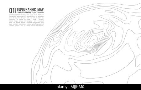 Topografische Karte Kontur Hintergrund. Topo Karte mit Höhenangaben. Konturkarte Vektor. Geographische Welt Topographie Map Grid abstract Vector Illustration. Stock Vektor
