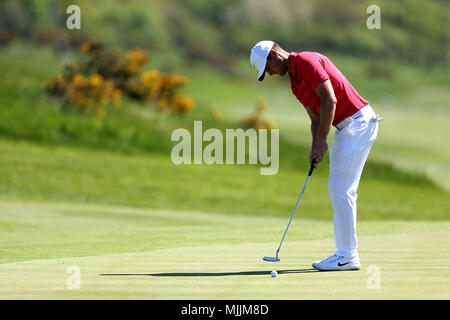 Dänemarks Lucas Bjerregaard am Tag eins der Golf Sixes Turnier in Centurion, Club, St Albans. Stockfoto