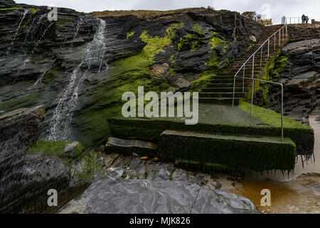 Las Cathedrales Strand in A Coruña, Lugo, Region Galizien, Spanien, Europa Stockfoto