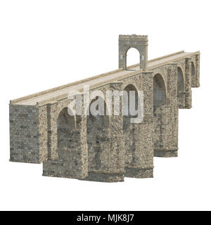 Alcantara Bridge auf Weiß. 3D-Illustration, Freistellungspfad Stockfoto