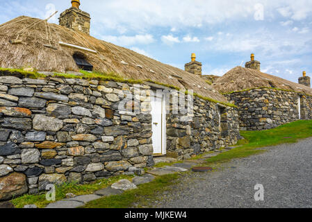 Gearrannan Blackhouse Village Museum bei Harris und Lewis Insel, Äußere Hebriden, Schottland Stockfoto