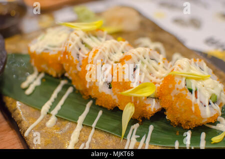 Sushi Rollen japanisches Essen. Stockfoto